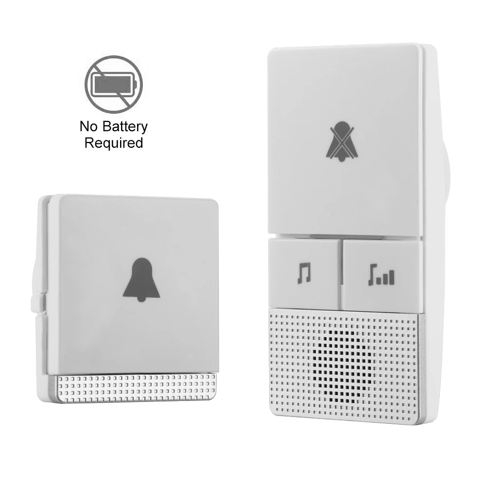 

No Battery Remote Control Wireless Doorbell Old Man Pager One To One Electronic Doorbell One To Two Home Doorbell For Old Man