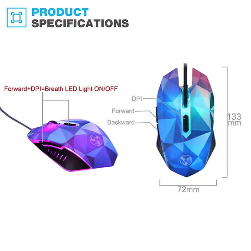 Dazzle Color Diamond Edition игровая мышь проводная геймер оптическая компьютерная для Pro