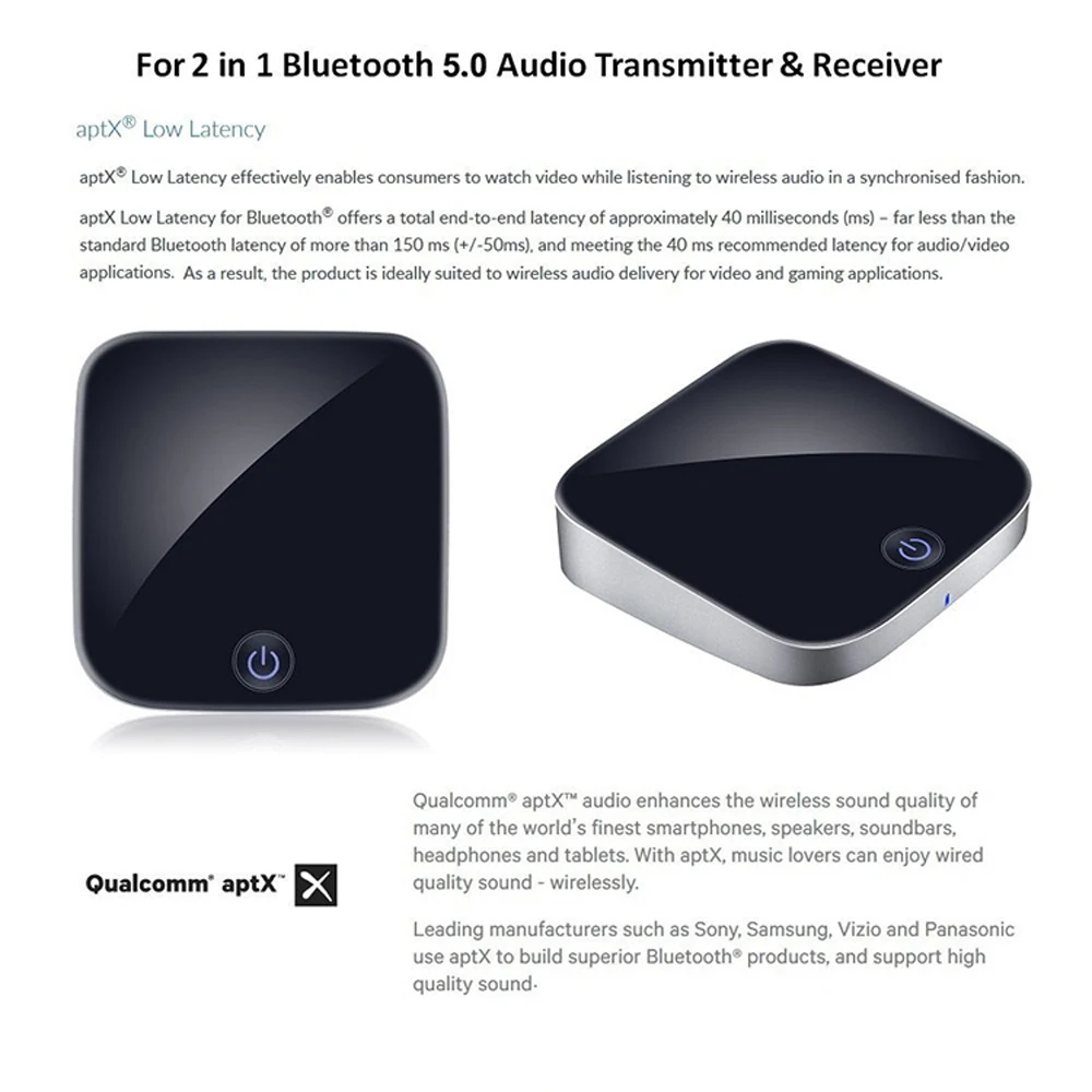 BTI-029 Bluetooth 5,0 аудио Bluetooth передатчик приемник 2 в 1 3,5 мм CSR8670 V5.0 беспроводной Bluetooth адаптер для автомобиля и телевизора