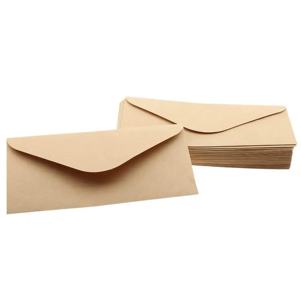 New 50pcs конверты из крафт бумаги для свадебного анонса 110х220мм|Бумажные конверты| |
