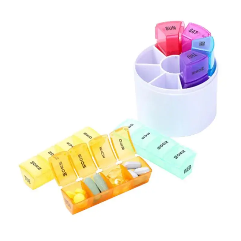 

7 Days 28 Grids Colorful Kit Pill Storage Box Medicine Box Tablet Organizer