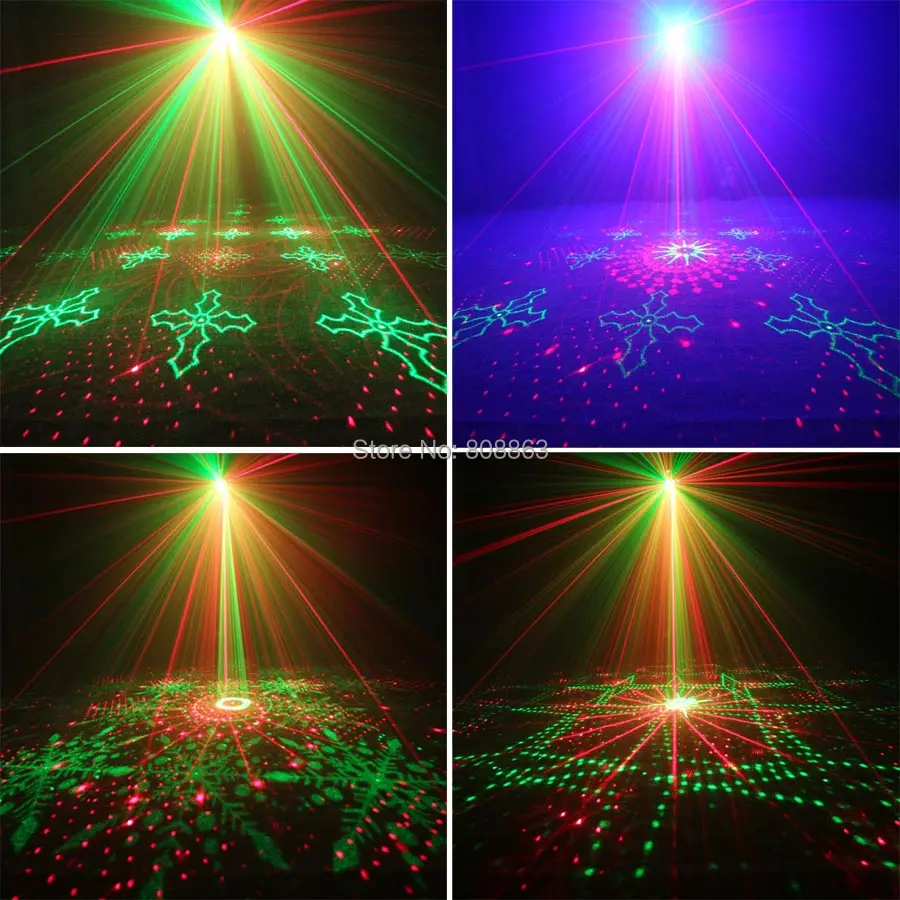 ESHINY البسيطة مزدوجة R & G 5 لين الليزر 128 أنماط العارض الأزرق Led المنزل حزب بار DJ ديسكو عيد الميلاد الرقص المرحلة تأثير ضوء N60T154