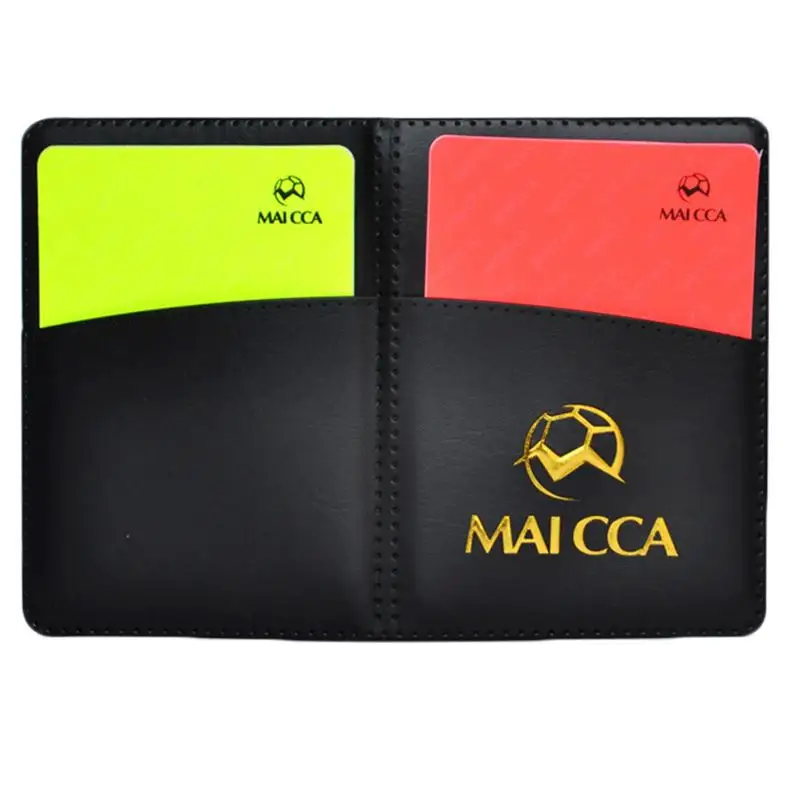 

Football Red and Yellow Cards Record Red Card Yellow Card Referee Tool Equipment with PU Leather Case and Ballpoint Pen