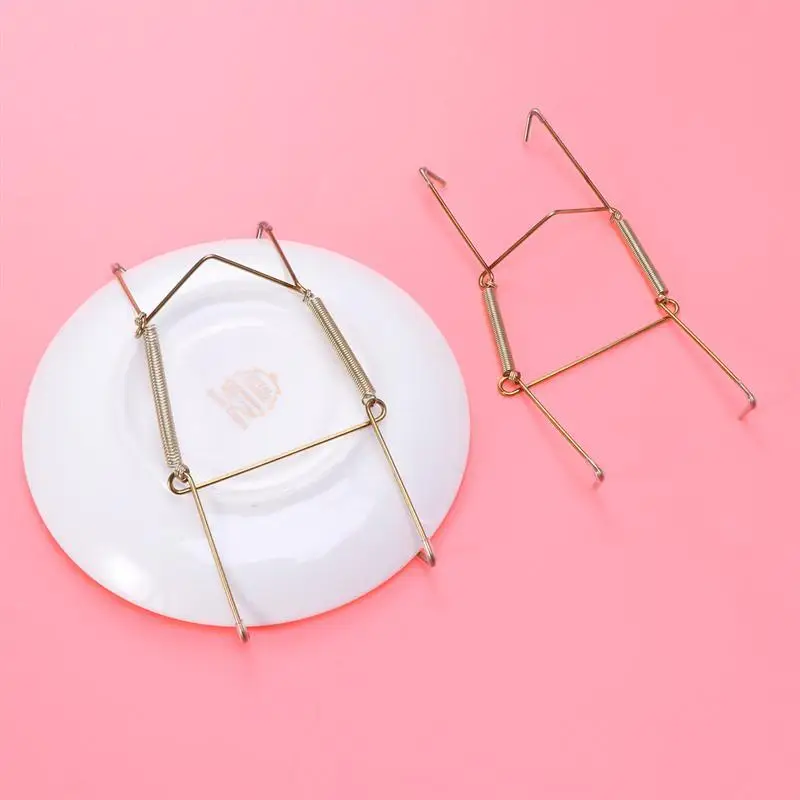 4pcs Spring Wall Plate Hangers Metal Hanger With Golden Coating