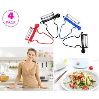 

4 Pcs Magic Trio Upgraded Stainless Steel Fruit & Vegetable Tools Zesters Shredder Cutter for Potato Fruit Kitchen Tools Set