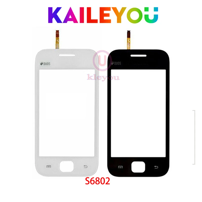 

S6802 touch screen For Samsung Galaxy Ace Duos GT-S6802 S6802 S 6802 TouchScreen Sensor Digitizer Glass Front Panel black white