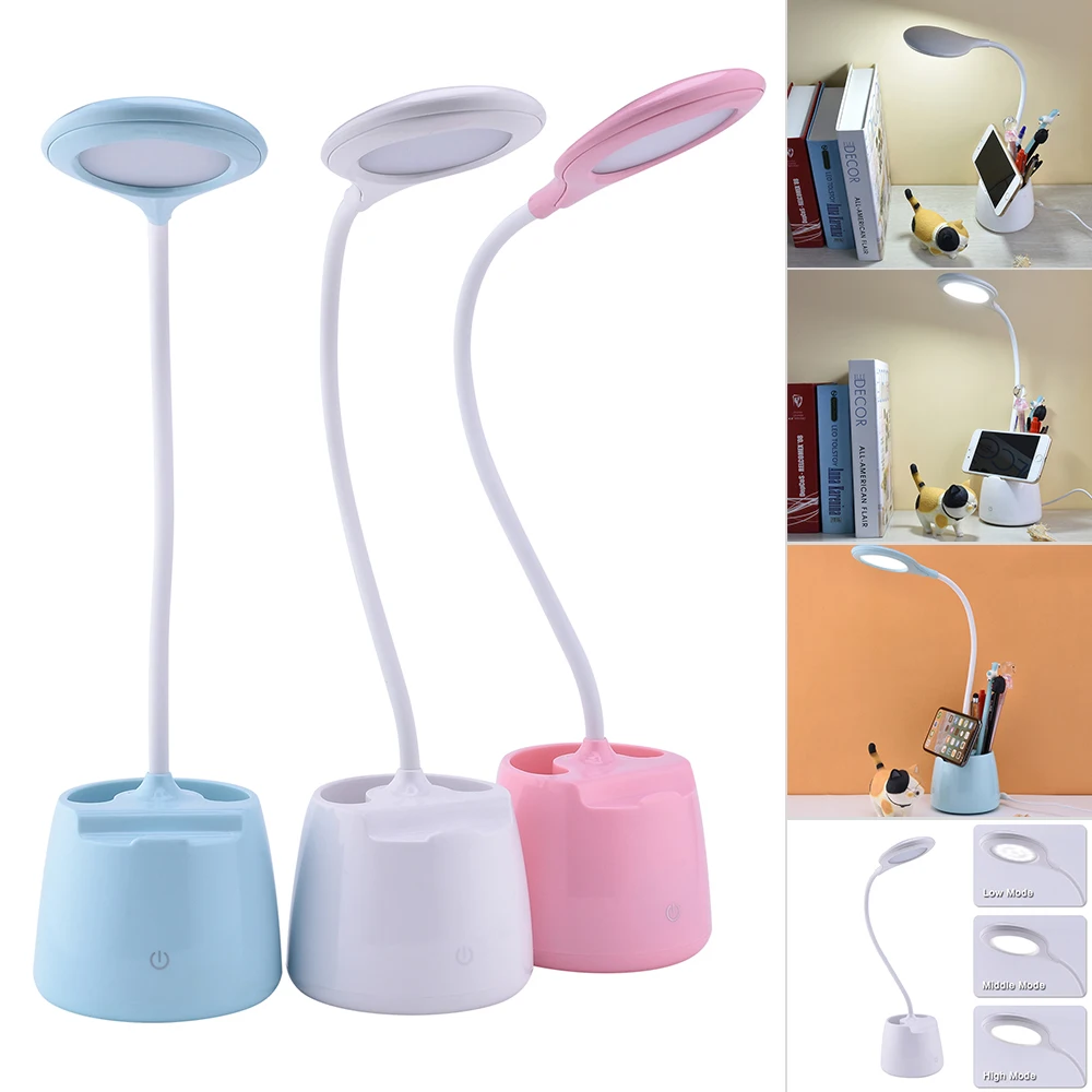 

Mobile phone holder Desk Lamp Eye Protection LED Table Lamp Pencil vase Reading Lamp Desk Reading Lamp Touch Dimmable D20