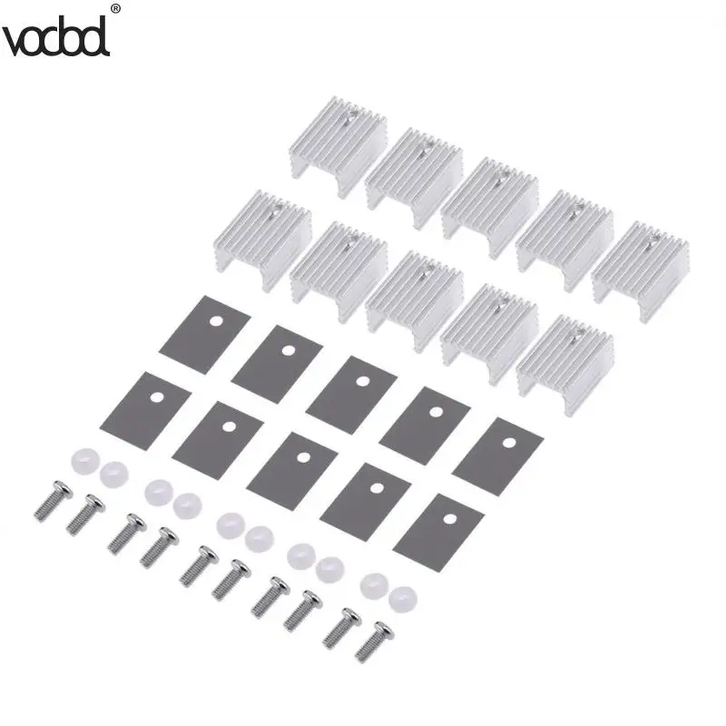 VODOOL 10pcs Transistor Heatsink Cooling Radiator Aluminum Heatsink Cooler Cooling for PC Computer Components