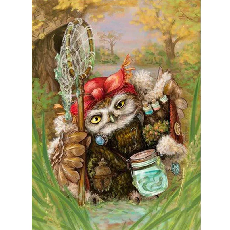 Home Decor Mosaic Kit Full Square Diamond Embroidery Armed Owl Painting Cross Stitch Needlework Rhinestone Wall Sticker | Дом и сад