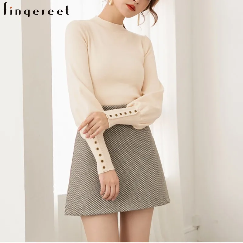 

Knitting Unlined Woman And Winter Pattern Solid Color Self-cultivation Upper Garment Sleeves Version Lead Sweater Woman