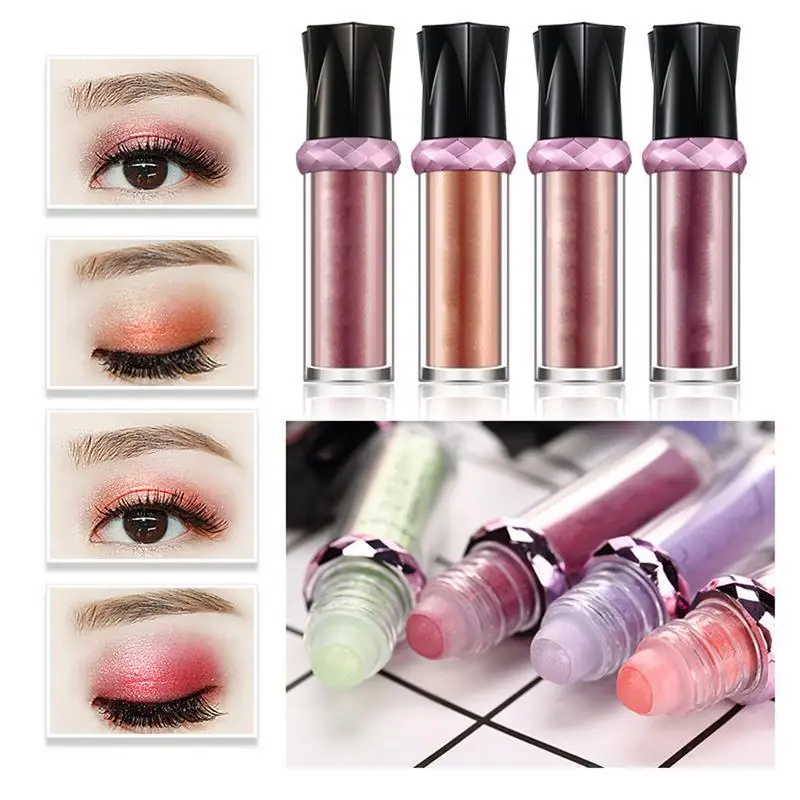 

16 Colors Monochrome Roll On Eye Shadow Mineral Balls Shiimer Gold Eyeshadow Pen Women Gilrs Long Lasting Eye Shadow Makeup Tool