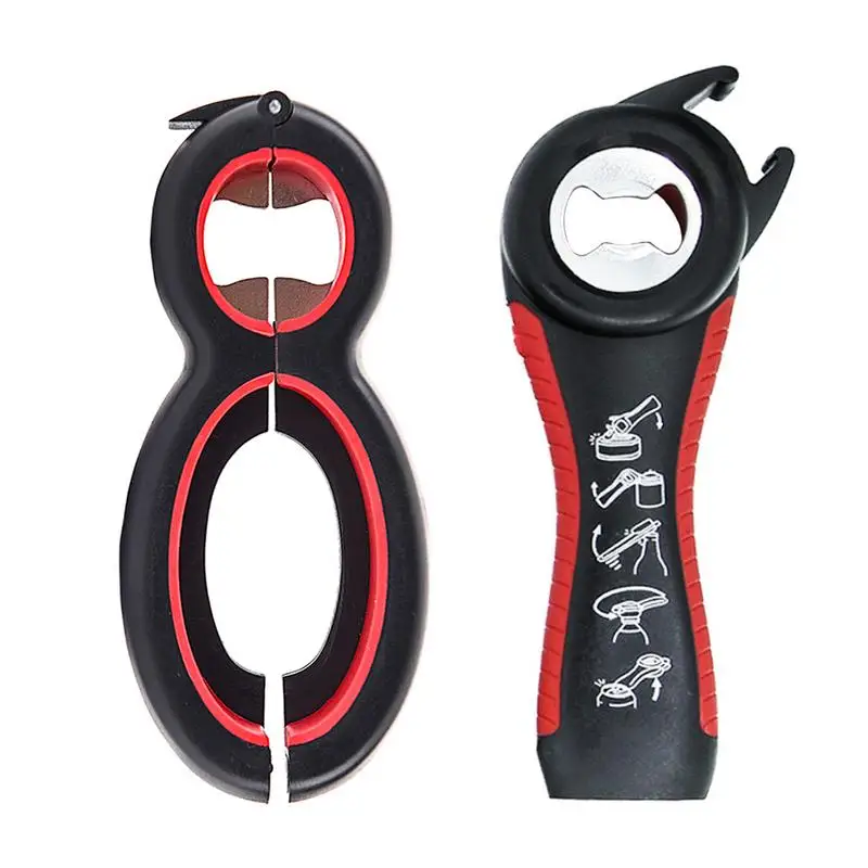 

2 Pack Multi-Function Bottle Bottle Opener Simple Ingenious Kitchen Accessory 6/5-In-1 Can Cans Beer Soda Stainless Steel Opener