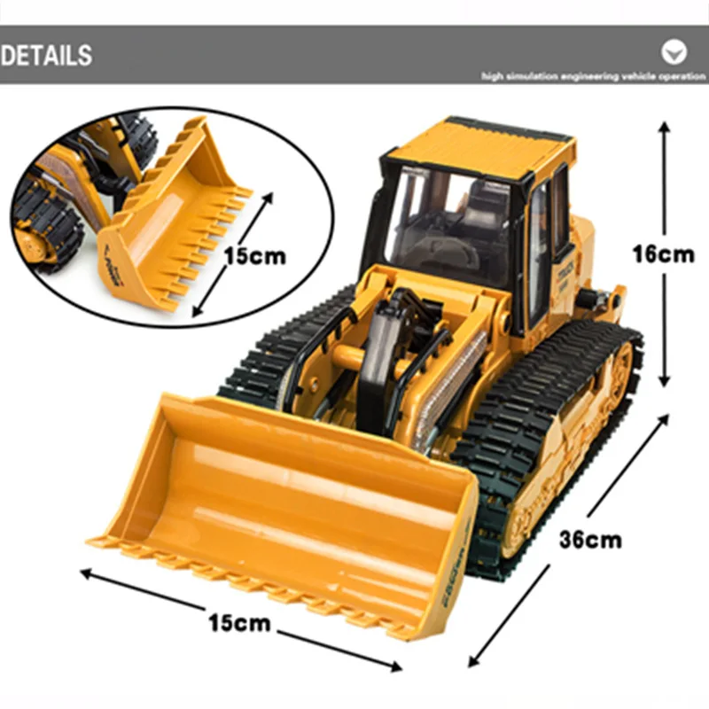 

Hot Large Simulation Remote Control Bulldozer Toy Car Model Engineering Vehicle Children Toy