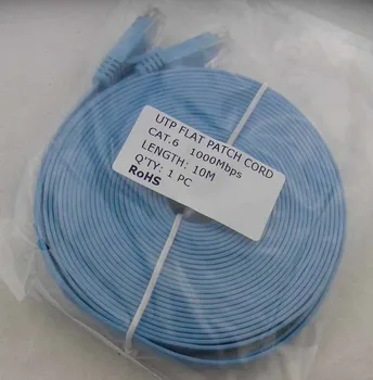 

RJ45 10m 30 feet Blue Ultra-Thin Flat Cable Cat6 Patch Network Internet Cat.6 UTP