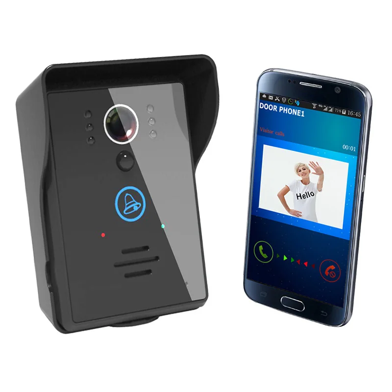 

Wireless-WiFi-Video-IR-Camera-Doorbell-Door-Phone-Visual-Intercom-Night-Vision EU Plug Infrared camera