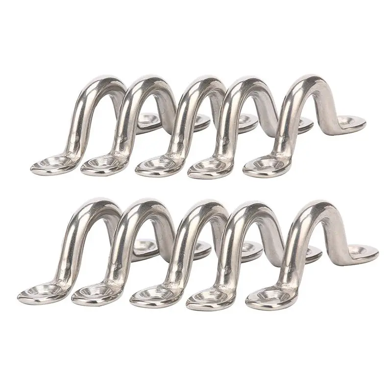 

Pack of 10 Pad Eye, Eye Straps, Tie Down, Kayak Deck Loops, Tie Down Anchor Point, footman's loop FOR Kayak Canoe Rigging