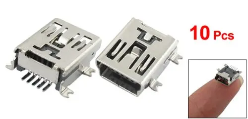 SODIAL (R) 10 x Mini USB 5-контактный разъем гнездо под пайку адаптер | Обустройство дома