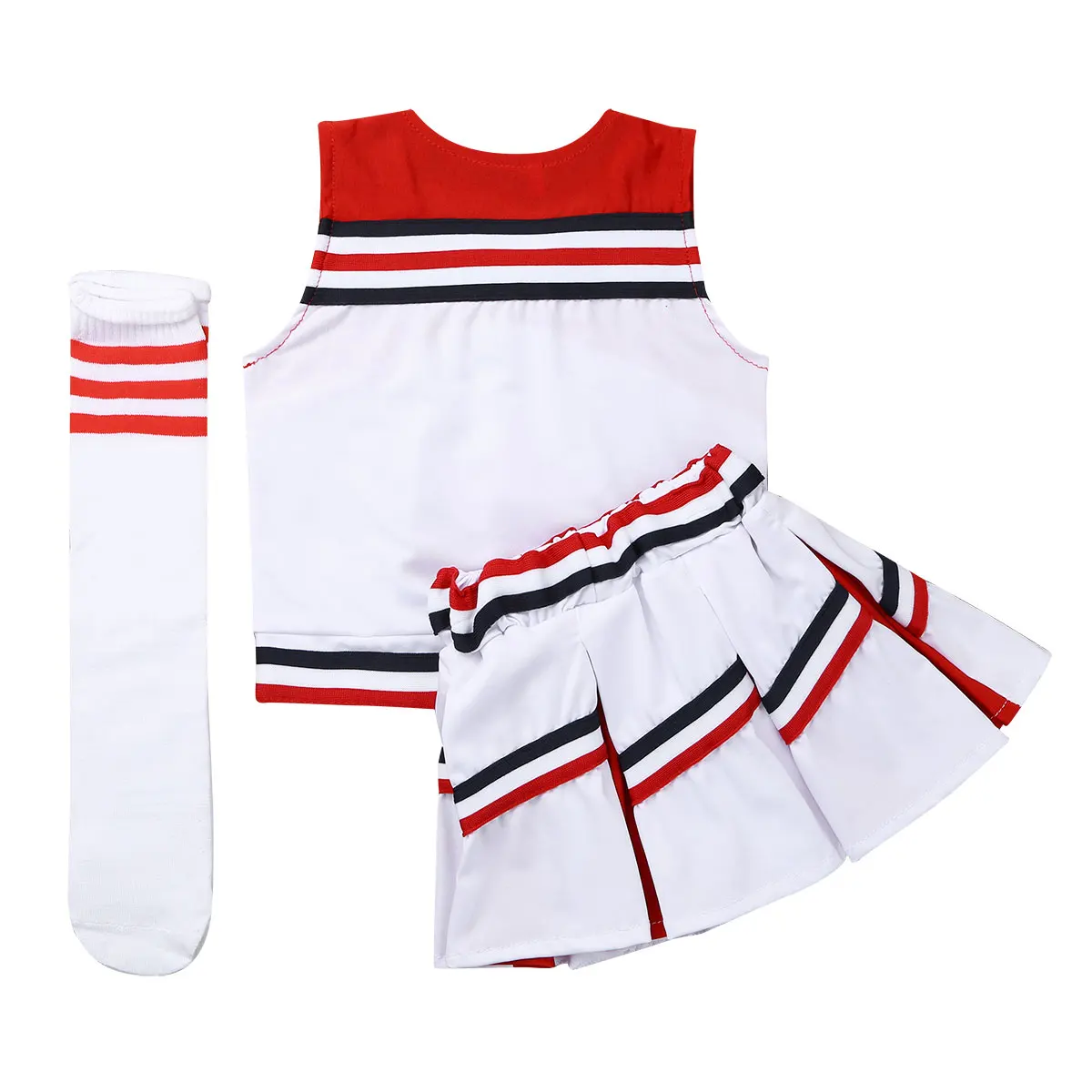 Worn Once USA Stars /& Stripes Lycra Cheerleader Costume age 8-10 Years Size 2