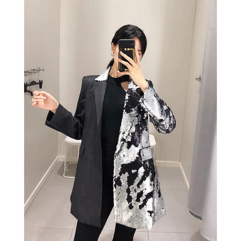 SuperAen مزاجه فستان بتصميم بدلة النساء الخريف و الربيع 2018 جديد الدانتيل المرأة اللباس طويل الأكمام الترتر النساء الملابس