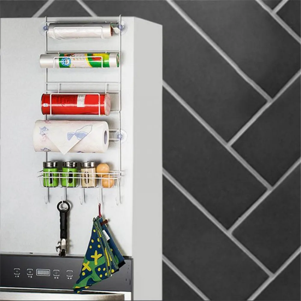 Стойка для холодильника боковая полка боковой держатель Многофункциональные кухонные принадлежности Органайзер бытовой многослойный холодильник для хранения