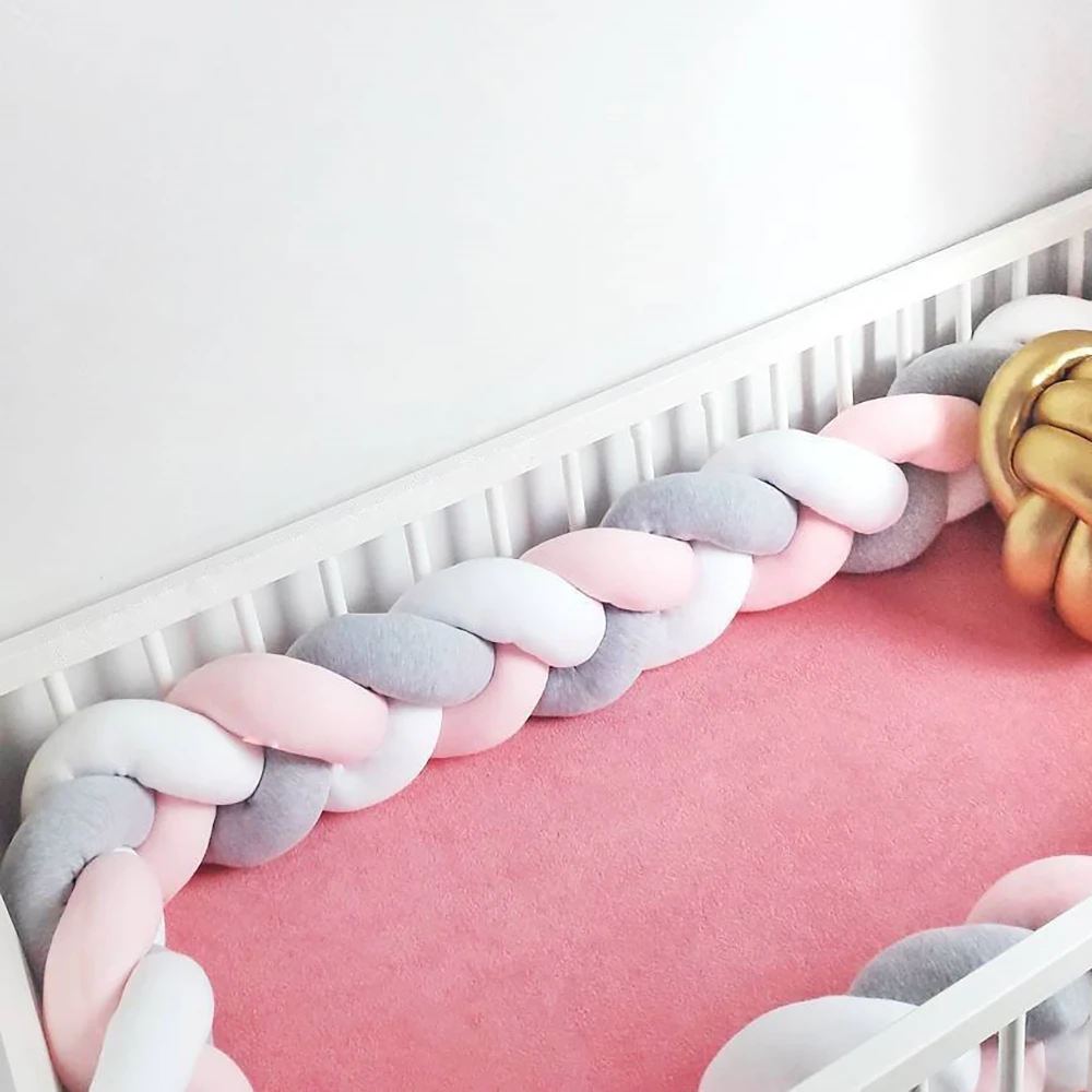 2 м узел Детская кровать бампер для новорожденных завязанная мягкая тесьма Подушка Детская кроватка бампер протектор детская кроватка Декор