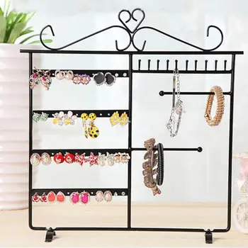 

Earrings Necklace Jewelry Stand Holder Display Rack Simple Style Ear Studs Metal Stand Holder Display Shelf Jewelry