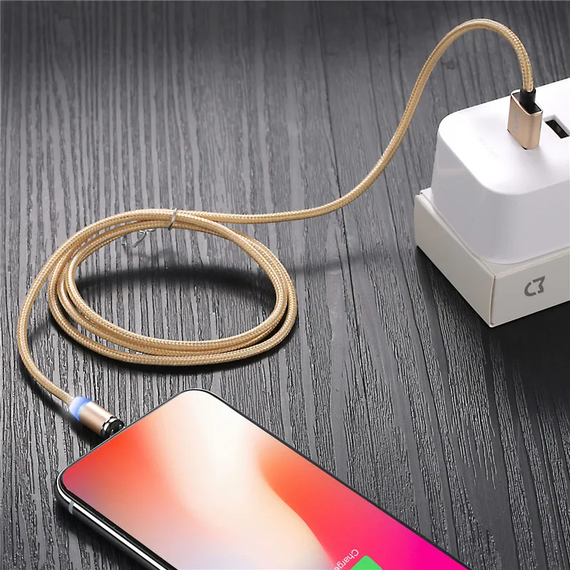 Магнитный кабель USLION Micro usb Type C адаптер для быстрой зарядки магнитное зарядное