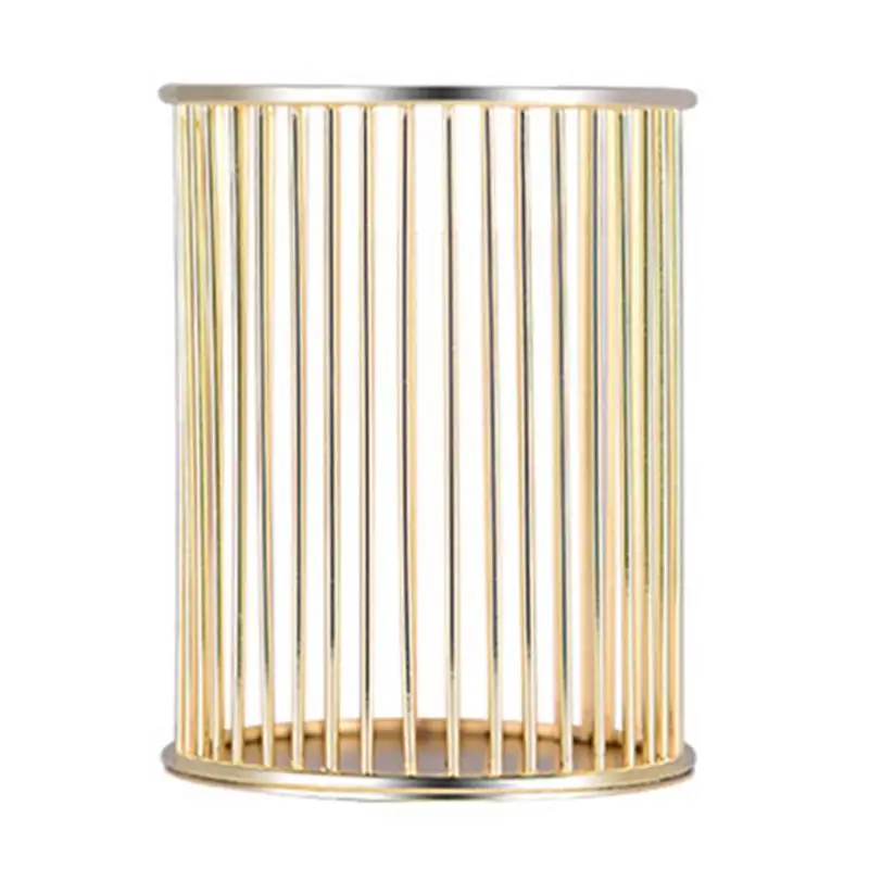 

Nordic Iron Pen Holder Container Rose Gold Storage Basket Kitchen Bathroom Sundries Storage Simple Chopsticks Box #DO