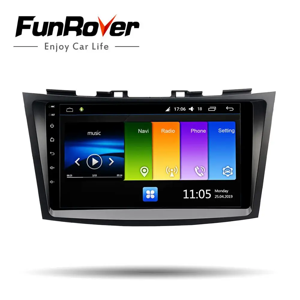 FUNROVER " 2 Din Android 9,0 автомобильный dvd-плеер для Suzuki Swift 2011 2012 2013 автомобильный Радио М ультимедиа gps навигация WiFi BT DSP 4G