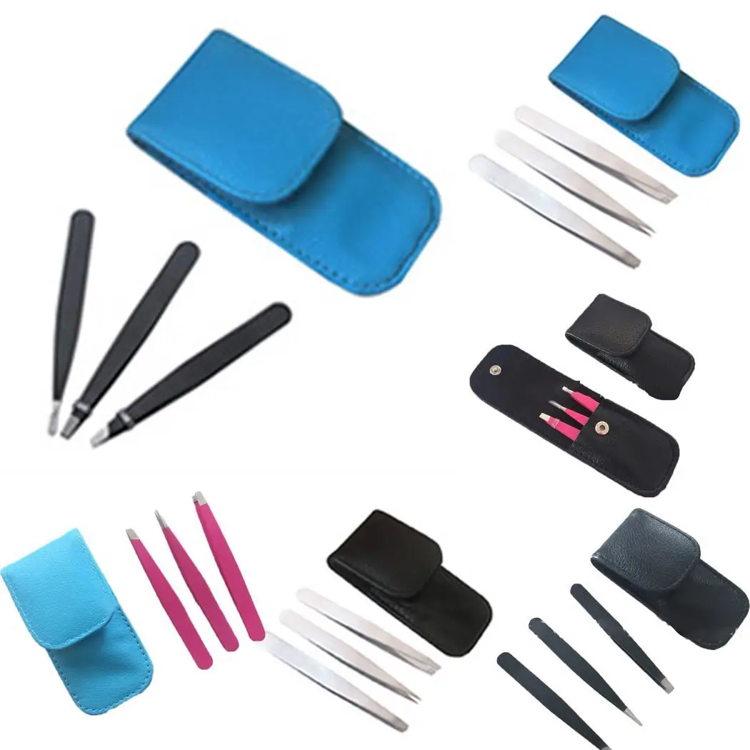 Stainless Steel Eyebrow Clip Pointed Bevel Flat 1.5 mm Clips Three-pieces General Sets Home |