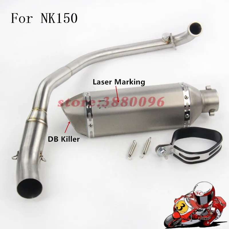 

Motorcycle Full Exhaust System Slip on For CF NK150 Stainless Steel Exhaust Muffler Pipe