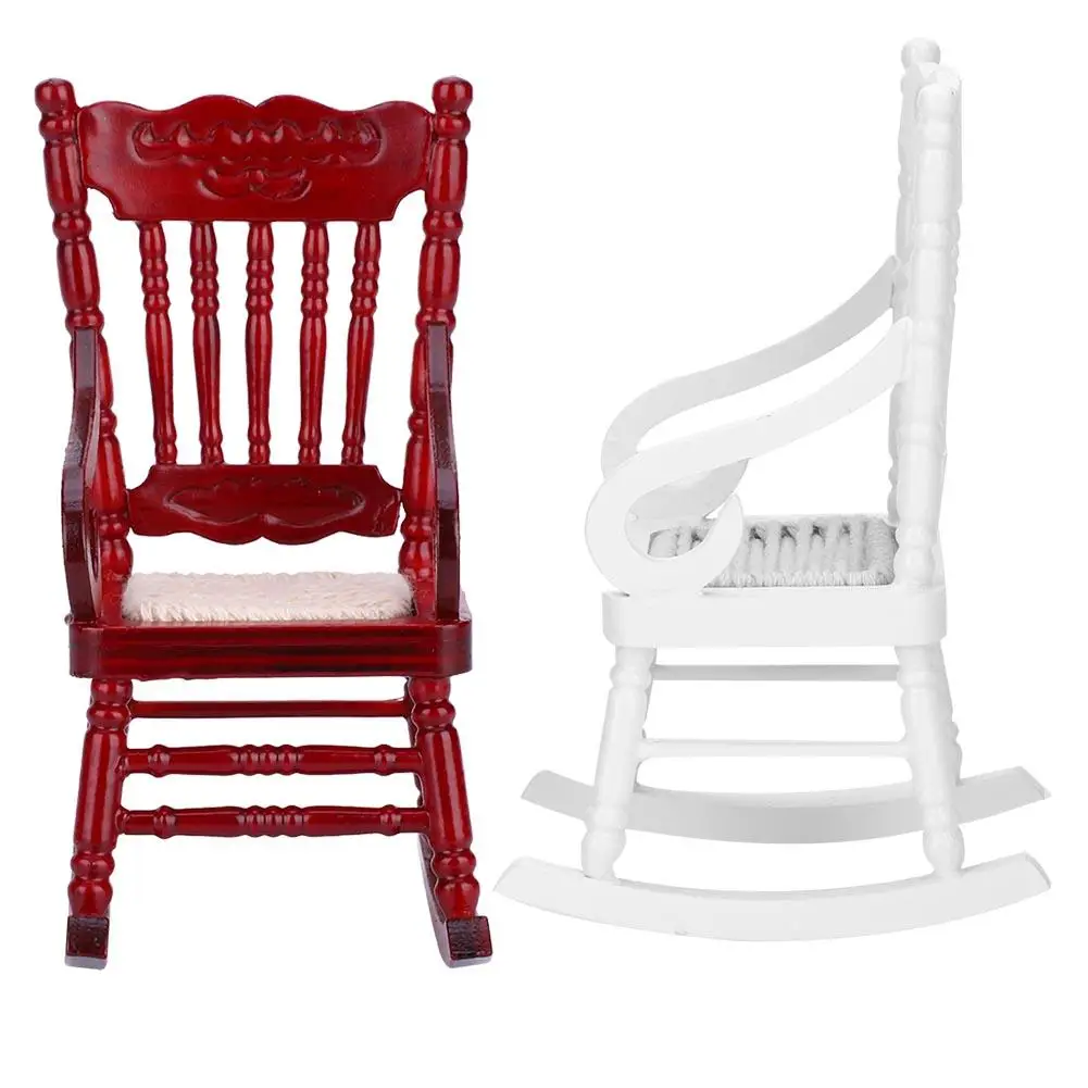 112 Dollhouse Miniature Furniture Wooden Rocking Chair for Dolls House