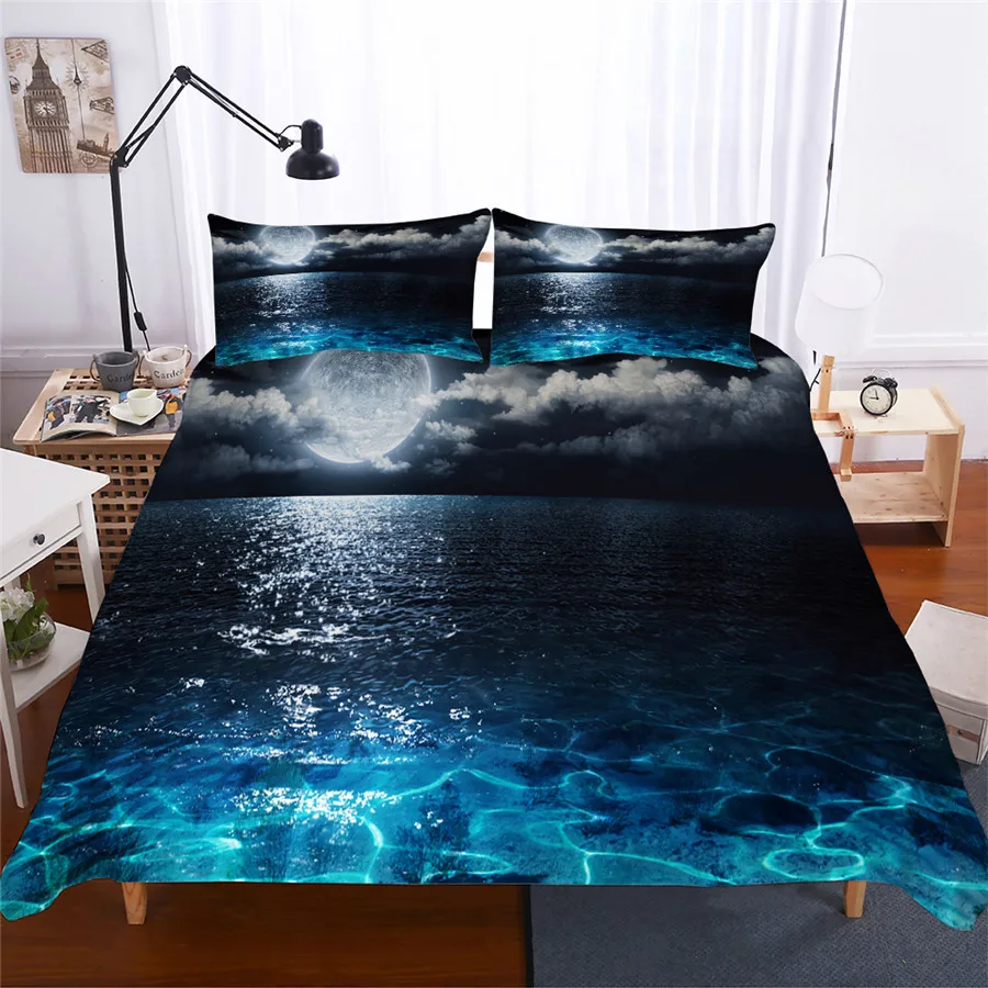 

Bedding Set 3D Printed Duvet Cover Bed Set Sea Wave Home Textiles for Adults Lifelike Bedclothes with Pillowcase #HL06