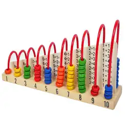 Деревянные Математические Игрушки Многоцветный счеты полка бусины Математика для раннего развития математика детские игрушки для детей