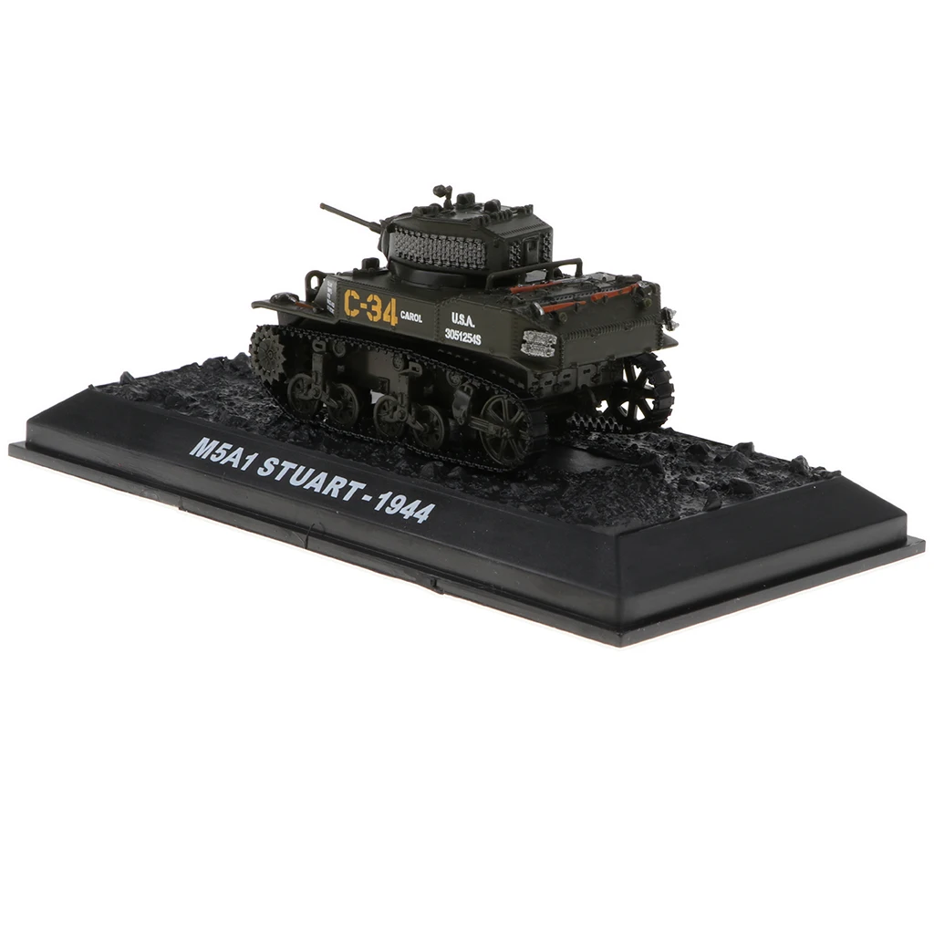 

1:72 Scale WWII American M5A1 Stuart-1944 Tank Deicast Army Model Collection Toy Showcase Display