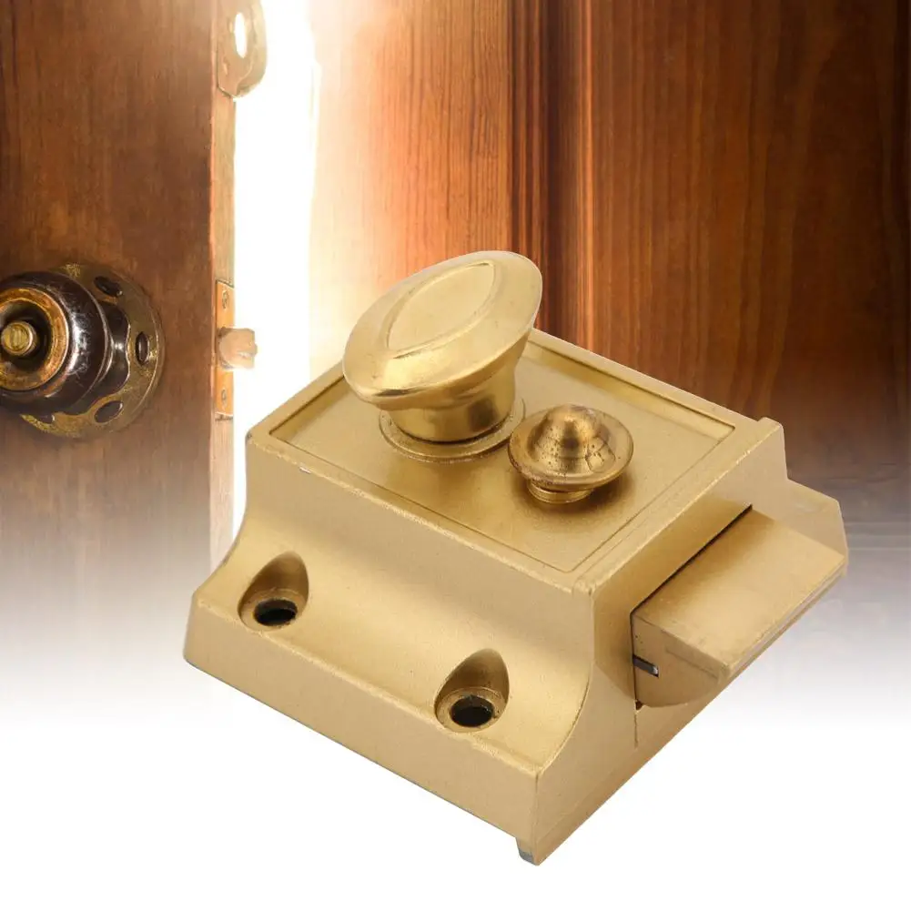 

Nightlatch Deadbolt Door Lock Rim Lock with Keys for Front Door Golden Deadbolt Rim Lock