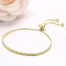 Тонкий камень CZ теннис браслеты для женщин Девушка Золото Цвет Jewelry Браслеты настраиваемый Шарм Bracelete Femme Bileklik Bransoletki