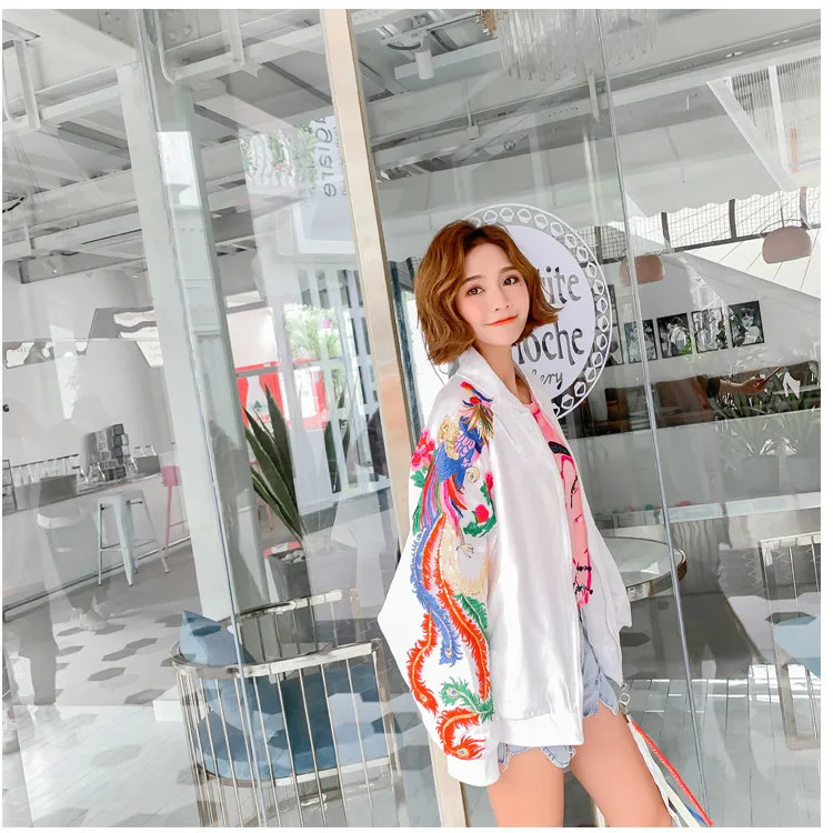 cou Lâche Et Brodée Bj934 souris Veste 2019 Chauve Blue white Survêtement Bleu Manteaux Vêtement O Bonjean Femme Pour Manches Printemps rCtdhQs