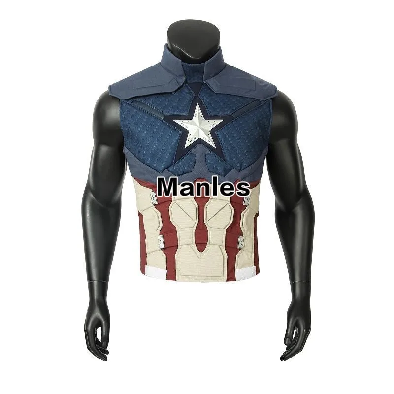 Avengers Endgame Captain America Costume Steven Rogers Cosplay Adult Halloween Christmas Carnival Party Only Jumpsuit Vest Glove