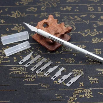 

New Non-Slip Metal 9 Blades Wood Carving Tools Fruit Food Craft Sculpture Engraving Utility Knife For Stationery Art Supplies