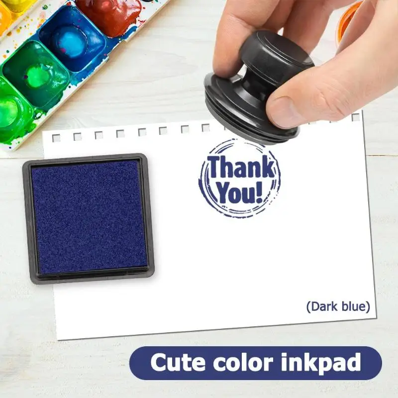 Colorful 4cm Ink Pad Stamp for Scrapbooking Inkpad Sealing Decoration Fingerprint Stencil Card Making DIY Stamp Crafts