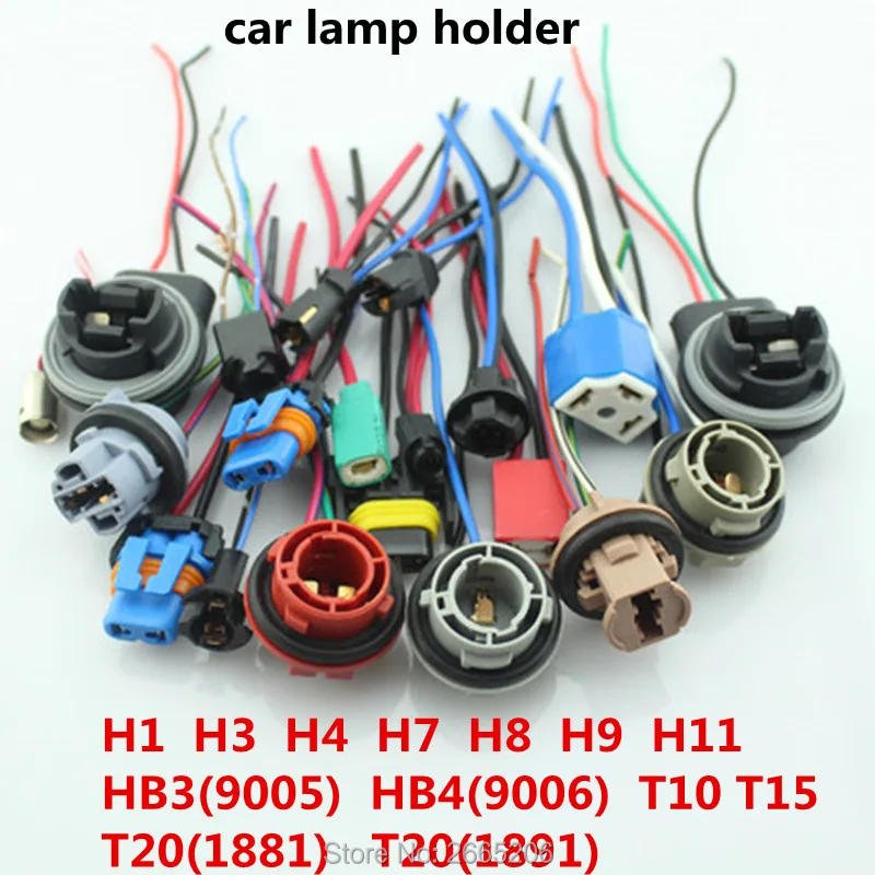 

Free Shipping H1 H3 H4 H7 H8 H9 H10 H11 HB3 9005 HB4 9006 T10 T20 Car LED Lamp Holder Bulb Base Sockets universal car accessory