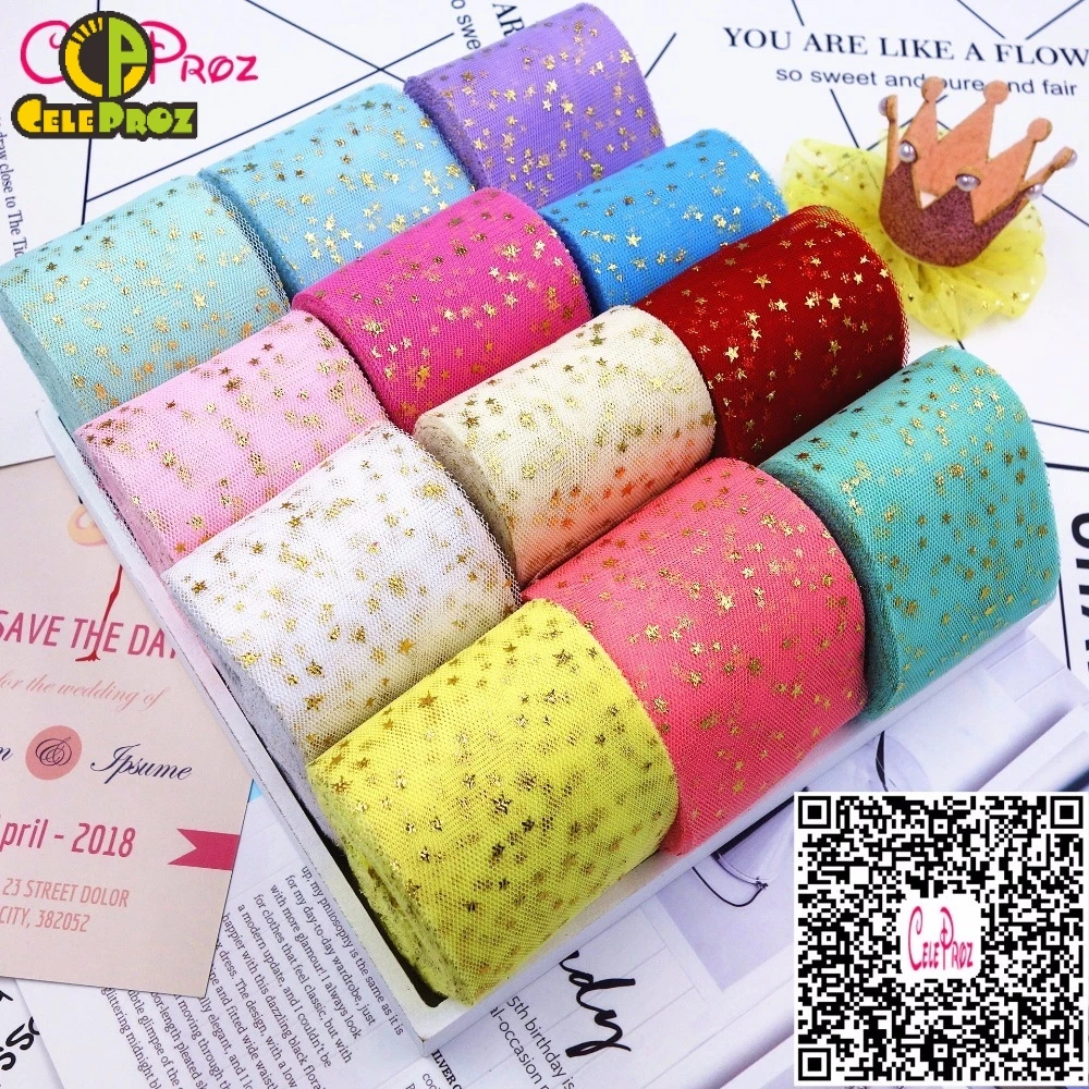 

25Yards 6cm Star Tulle Confetti Glitter Tulle Baking Cake Topper Tutu Pom Bow Soft Squine Tulle DIY Wedding Birthday Decoration