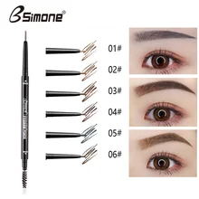 Двойная тонкая головка круглые тонкие иглы-ручки для татуажа бровей коричневый карандаш для бровей длительный водонепроницаемый не пестрые толстые брови TSLM2