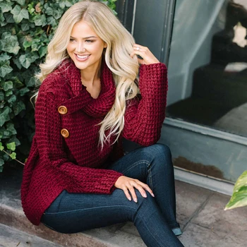 

Womens Oversize Long Sleeve Sweater Baggy Jumper Long Tops Irregular Knitwear