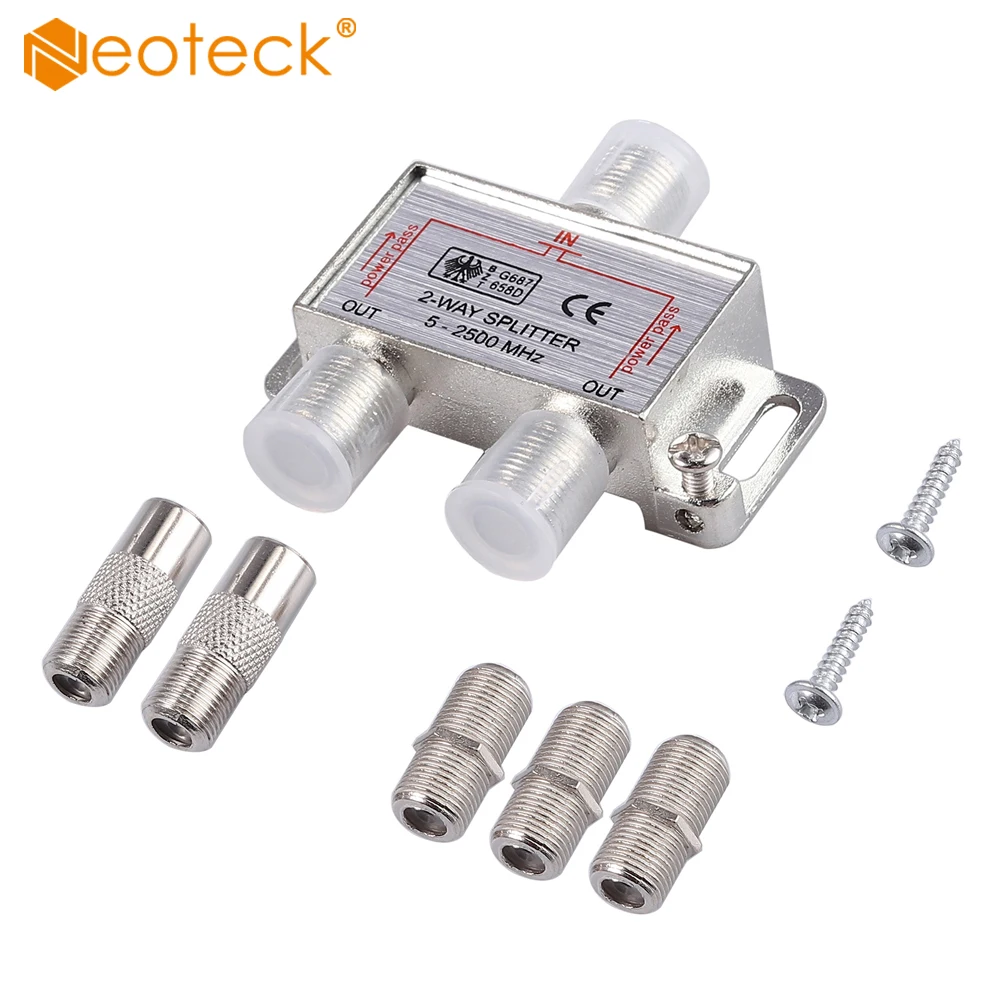 Двухсторонний ТВ/канальный ТВ Широкополосный сплиттер Neoteck 2500 МГц коаксиальный