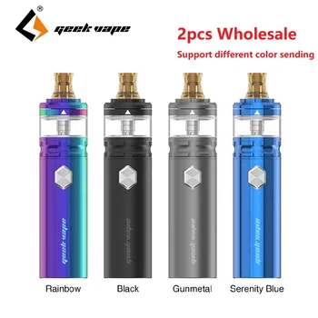 

Original 2pcs Geekvape Flint Starter Kit w/ 1000mAh Battery & 2ml Flint Tank Bottom Airflow System E-cig Vape Kit for MTL Vaping