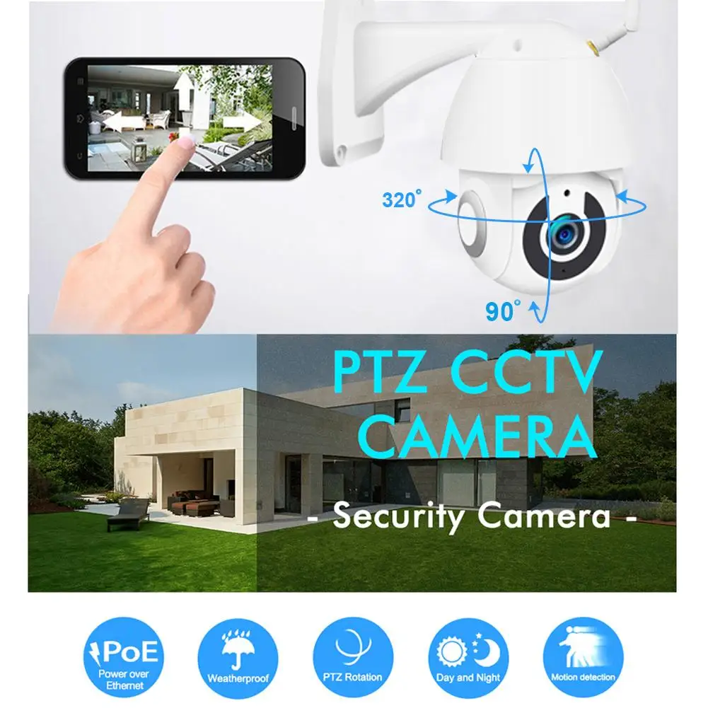 

HD Night Vision 2.5 Inch Camera PTZ Audio Intercom Talk Remote Home IP Security Surveillance Camcorder Waterproof HI3518E SC2235