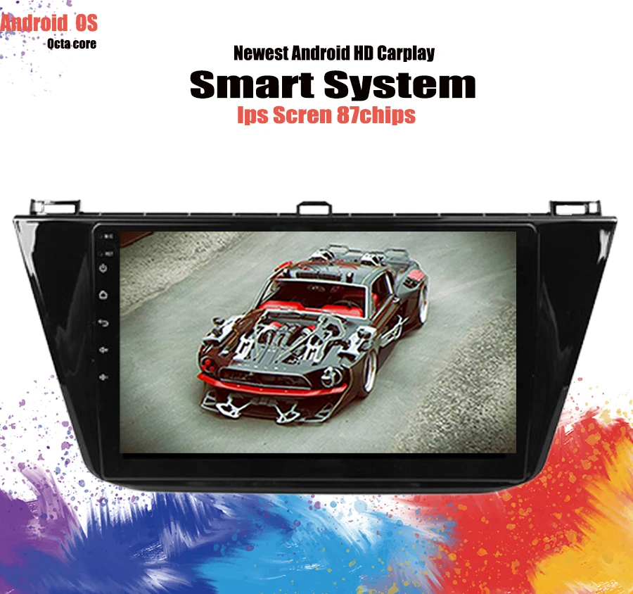 

android 9.1 2 din car dvd gps navigation player For VW Tiguan 2 Mk 2 2016-2018 2019 car audio Multimedia stereo 8 core Cassette