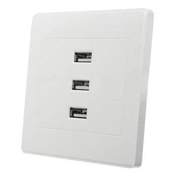 

New 3 Port USB 2.0 Wall Charger Socket Useful Adapter 10A Power Outlet Plate Panel DIY Home Sockets